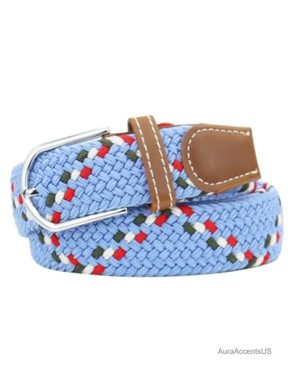 Unisex Stretch Braided Belt No Hole Adjustable Casual Woven Elastic Waistband